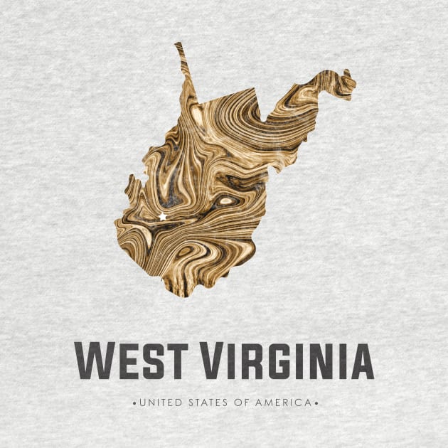 west virginia state map abstract golden brown by StudioGrafiikka